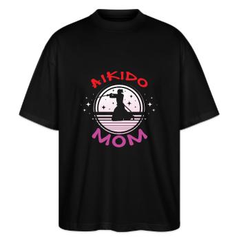 Aikido Mama - Stanley/Stella Oversize Unisex Øko T-shirt Blaster 2.0 - sort - Foran - Alina (178cm) & Michal (187cm)