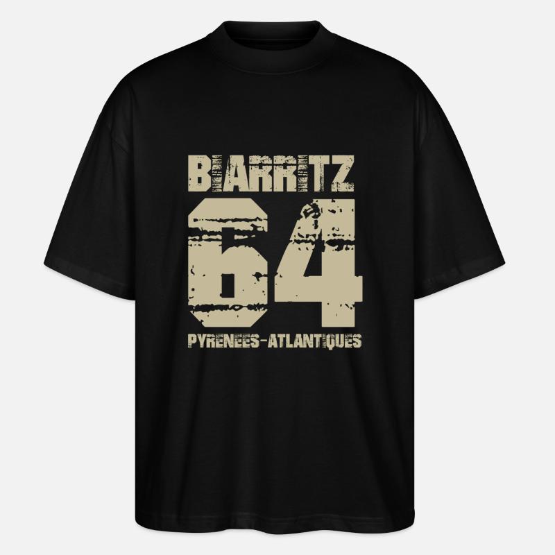 Aquitaine Pyrénées Atlantiques 64 Biarrritz - T-shirt bio Blaster 2.0 coupe oversize Stanley/Stella Unisexe - noir