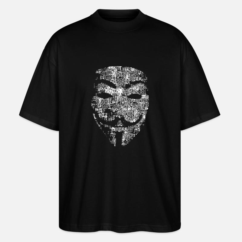 Anonymus Hacker Maske - Stanley/Stella Oversized Unisex Bio T-Shirt Blaster 2.0 - Schwarz