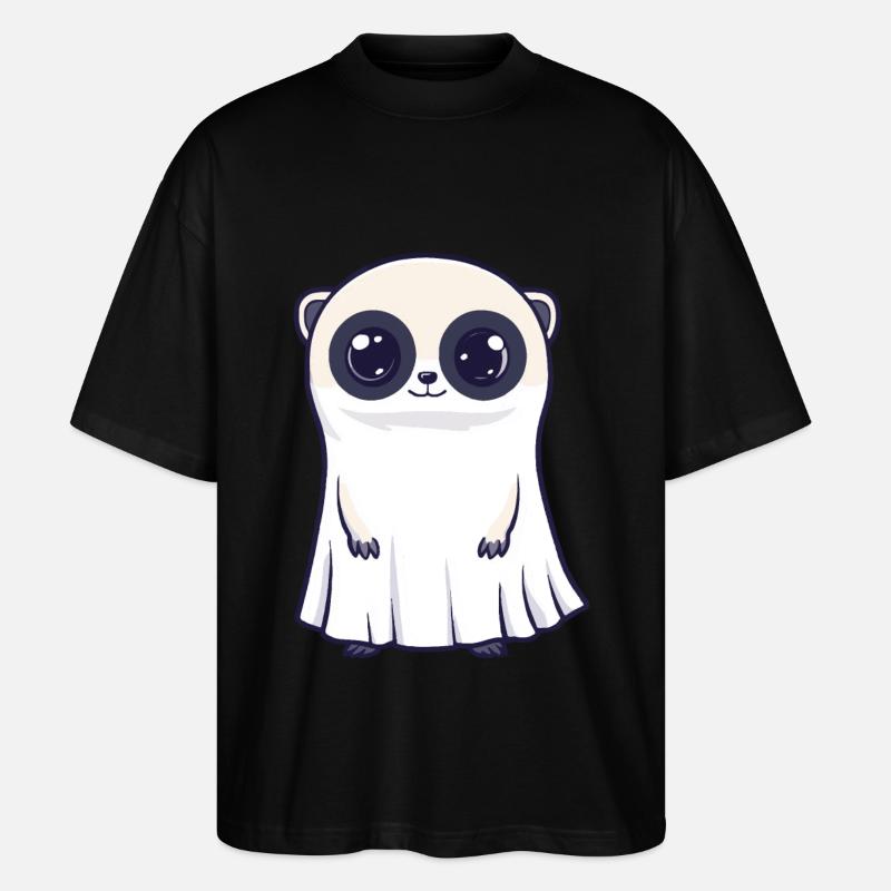 Meerkat Halloween Comic Ghost - Stanley/Stella Oversized Unisex Organic T-shirt Blaster 2.0 - black