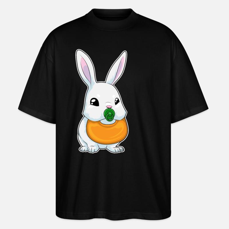 Hase Lätzchen Schnuller - Stanley/Stella Oversized Unisex Bio T-Shirt Blaster 2.0 - Schwarz