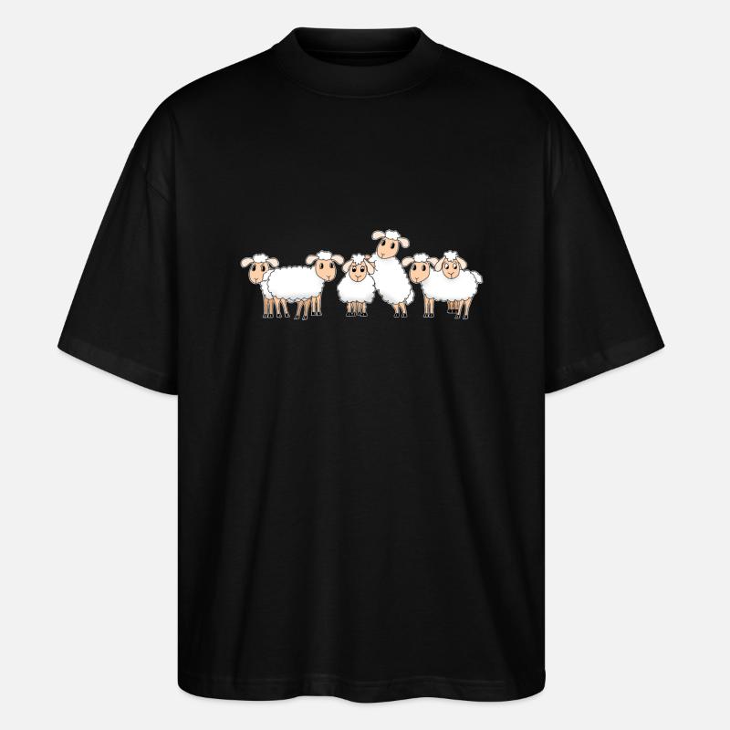 Schäfchen - Stanley/Stella Oversized Unisex Bio T-Shirt Blaster 2.0 - Schwarz