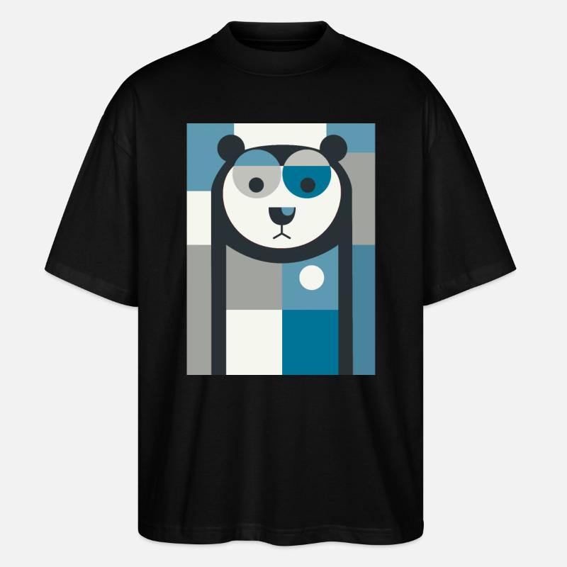 Abstrakter Bär - Stanley/Stella Oversized Unisex Bio T-Shirt Blaster 2.0 - Schwarz