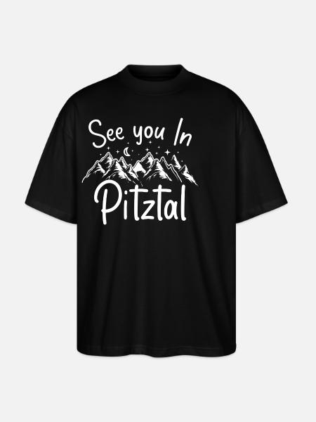 Pitztal Skiing Tyrol Snowboarding Austria - Stanley/Stella Oversized Unisex Organic T-shirt Blaster 2.0 - black