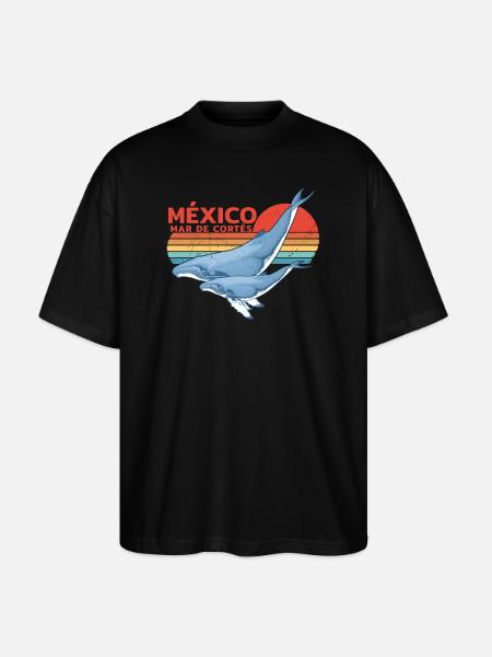 Buckelwale Mexiko - Stanley/Stella Oversized Unisex Bio T-Shirt Blaster 2.0 - Schwarz