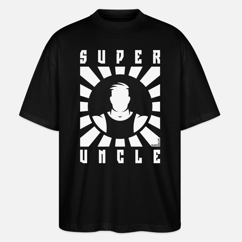 Super Uncle (Rays / White) - Stanley/Stella Oversized Unisex Organic T-shirt Blaster 2.0 - black