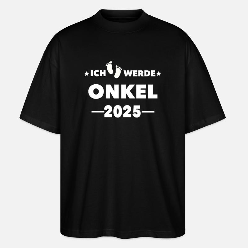 Ich werde Onkel 2025 - Stanley/Stella Oversized Unisex Bio T-Shirt Blaster 2.0 - Schwarz
