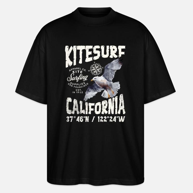 Kitesurf San Francisco coul - T-shirt bio Blaster 2.0 coupe oversize Stanley/Stella Unisexe - noir