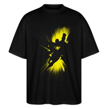 Superman Shadow - Stanley/Stella Oversized Unisex Organic T-shirt Blaster 2.0 - black - Front - Alina (178cm) & Michal (187cm)