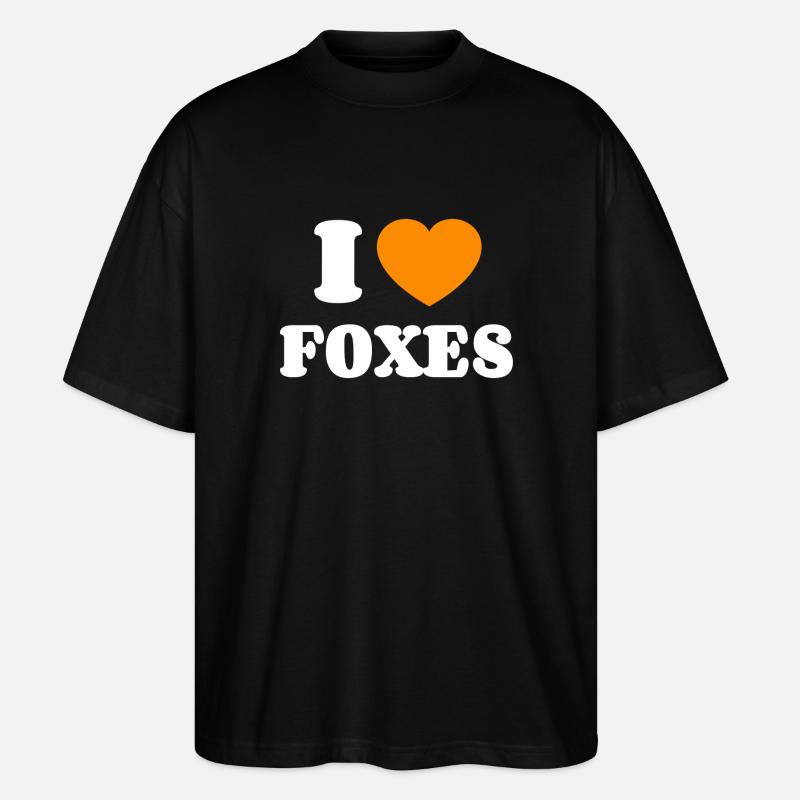I Liebe Füchse - Stanley/Stella Oversized Unisex Bio T-Shirt Blaster 2.0 - Schwarz