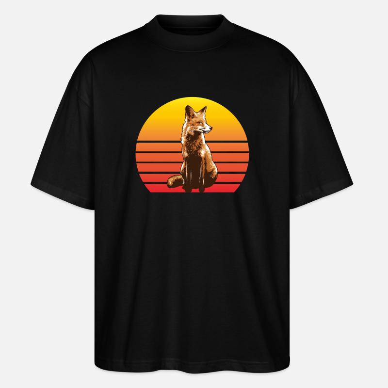 Fuchs Retro - Stanley/Stella Oversized Unisex Bio T-Shirt Blaster 2.0 - Schwarz