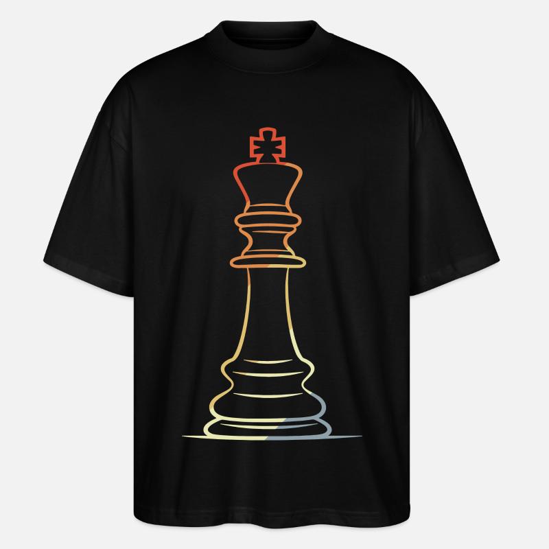 Schachfigur Line Art - Stanley/Stella Oversized Unisex Bio T-Shirt Blaster 2.0 - Schwarz