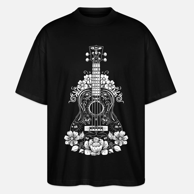 Ukulele Comic-Stil - Stanley/Stella Oversized Unisex Bio T-Shirt Blaster 2.0 - Schwarz