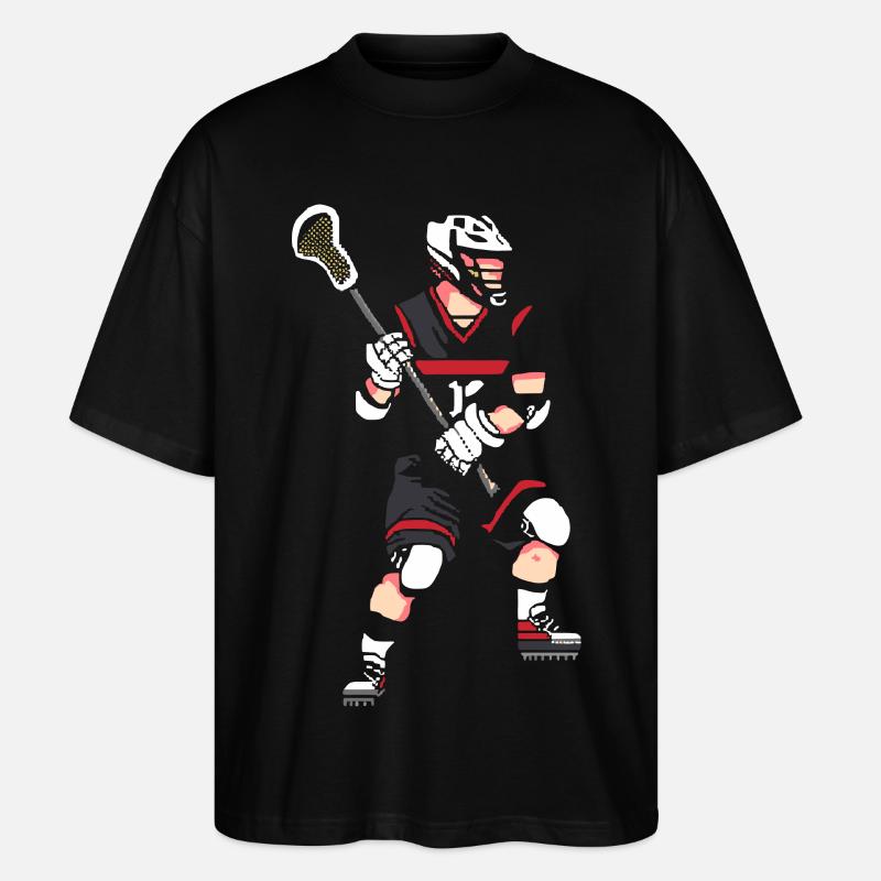 Lacrosse Spieler Pixel - Stanley/Stella Oversized Unisex Bio T-Shirt Blaster 2.0 - Schwarz