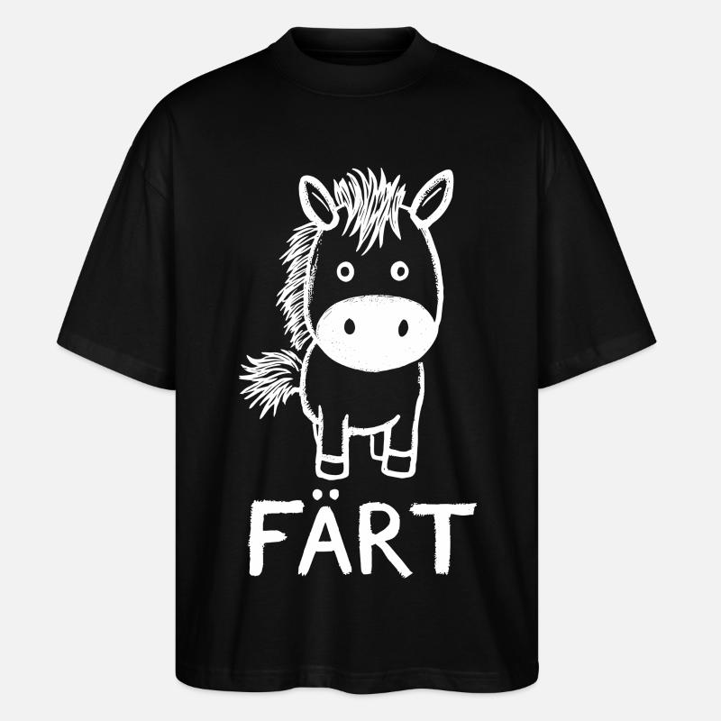 Cavalier cheval Propriétaire de chevaux FÄRT - T-shirt bio Blaster 2.0 coupe oversize Stanley/Stella Unisexe - noir