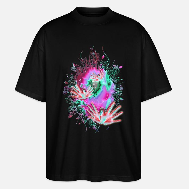 FLYING HANDS - Stanley/Stella Oversized Unisex Bio T-Shirt Blaster 2.0 - Schwarz