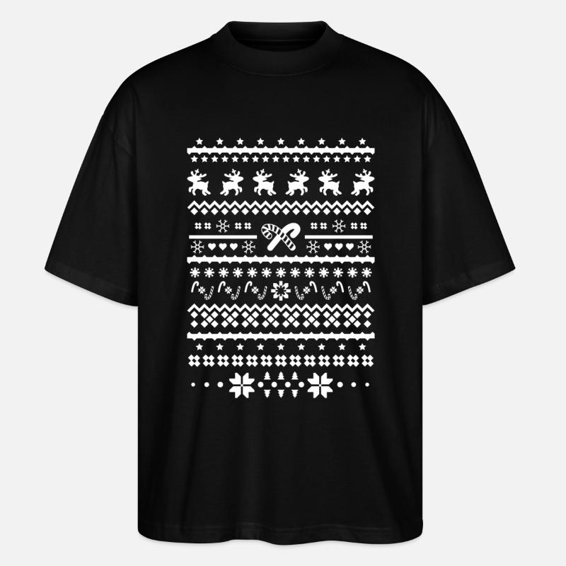 rennes de noël - T-shirt bio Blaster 2.0 coupe oversize Stanley/Stella Unisexe - noir