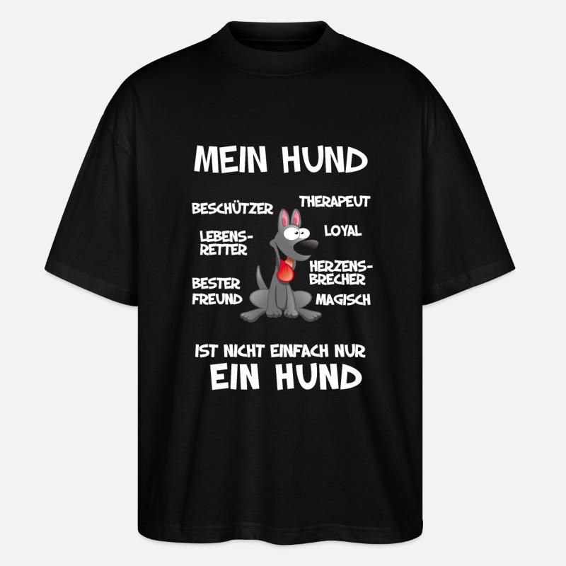 Mein Hund - Stanley/Stella Oversized Unisex Bio T-Shirt Blaster 2.0 - Schwarz