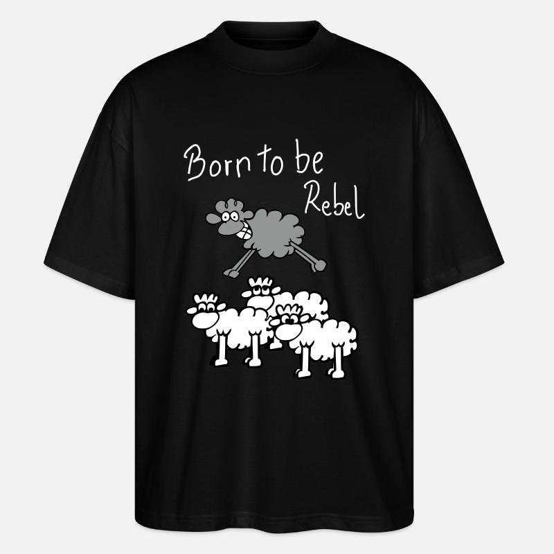 rebel sheep - Stanley/Stella Oversized Unisex Bio T-Shirt Blaster 2.0 - Schwarz