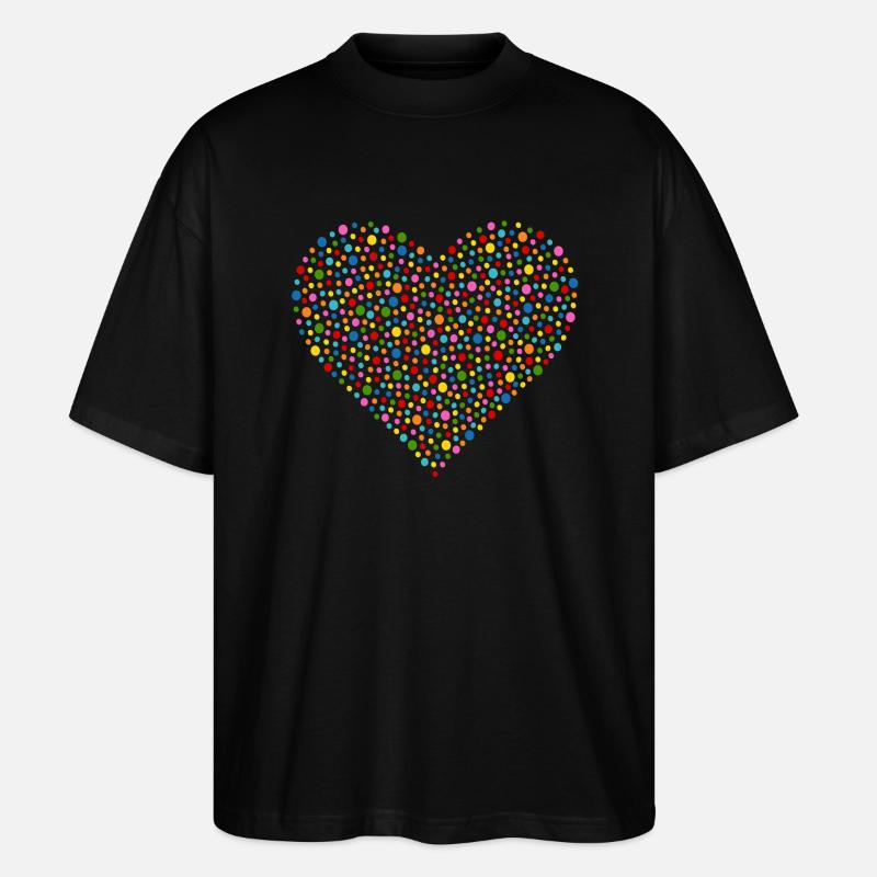 Konfetti Herz - Stanley/Stella Oversized Unisex Bio T-Shirt Blaster 2.0 - Schwarz