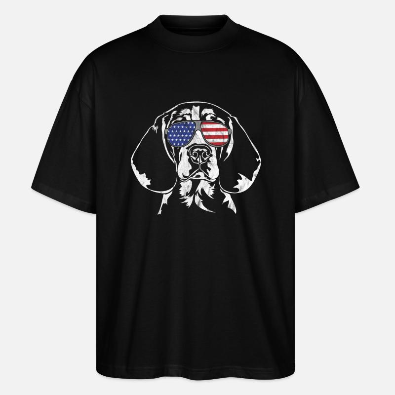 cru BEAGLE Amérique drapeau - T-shirt bio Blaster 2.0 coupe oversize Stanley/Stella Unisexe - noir