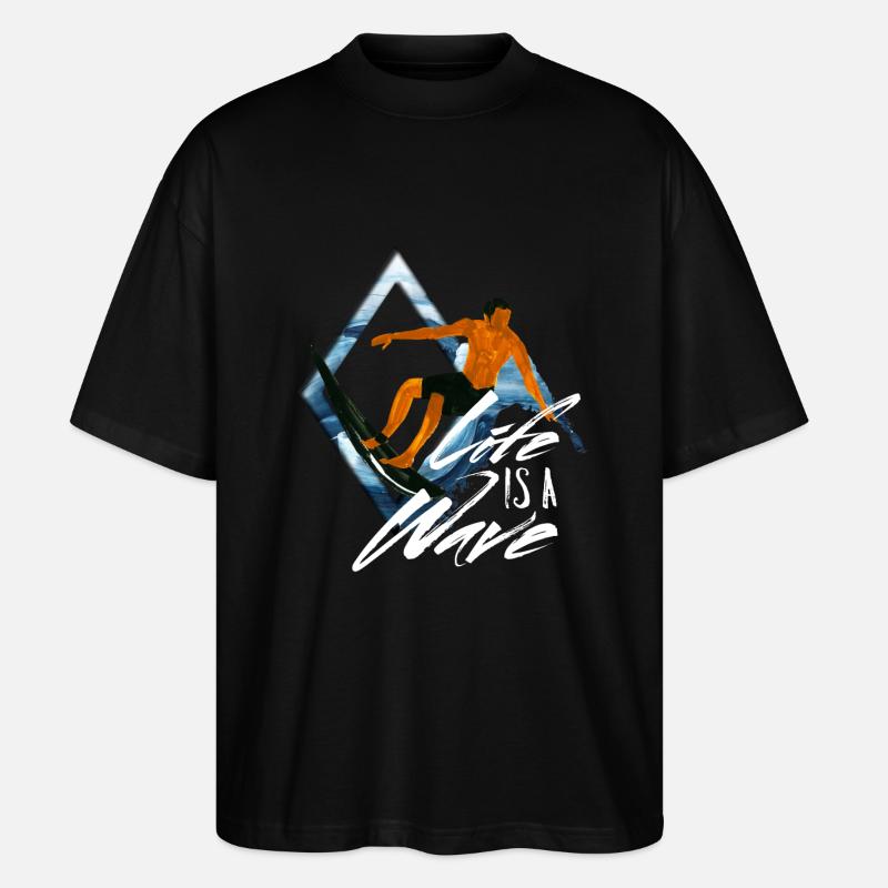 Surfer Spruch - Stanley/Stella Oversized Unisex Bio T-Shirt Blaster 2.0 - Schwarz