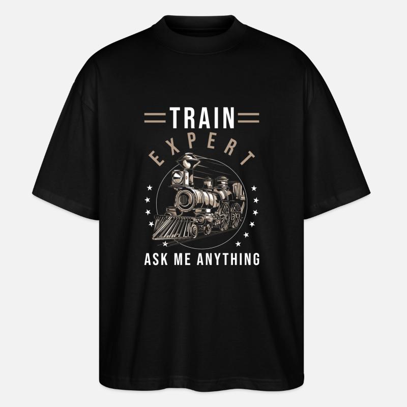 Zug Eisenbahn Geschenk - Stanley/Stella Oversized Unisex Bio T-Shirt Blaster 2.0 - Schwarz