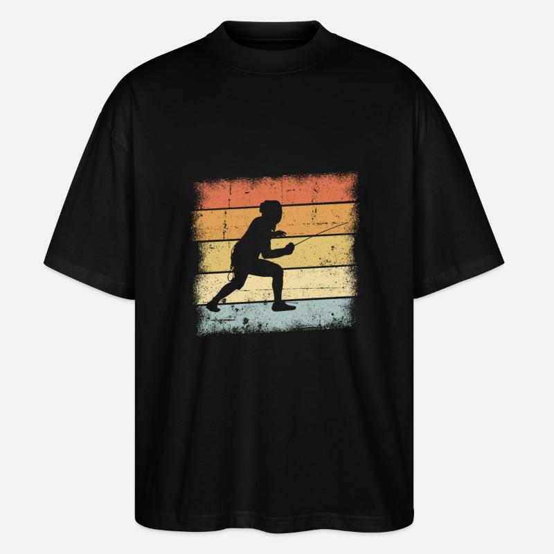 Fechten Sunset - Stanley/Stella Oversized Unisex Bio T-Shirt Blaster 2.0 - Schwarz