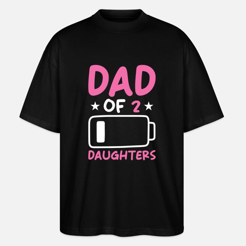 Père de 2 filles - T-shirt bio Blaster 2.0 coupe oversize Stanley/Stella Unisexe - noir