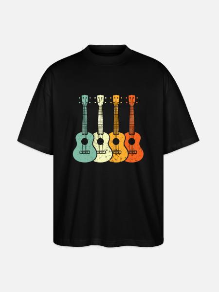 Ukulélé - T-shirt bio Blaster 2.0 coupe oversize Stanley/Stella Unisexe - noir