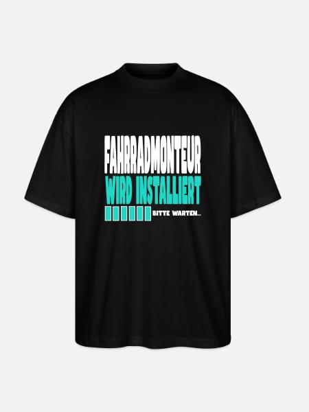 Fahrradmonteur wird installiert - Stanley/Stella Oversized Unisex Bio T-Shirt Blaster 2.0 - Schwarz