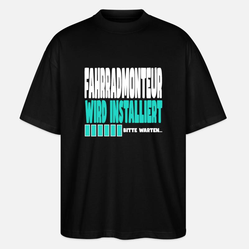 Fahrradmonteur wird installiert - Stanley/Stella Oversized Unisex Bio T-Shirt Blaster 2.0 - Schwarz