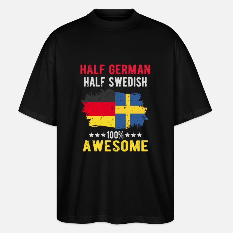 Half German half Swedish - Stanley/Stella Oversized Unisex Organic T-shirt Blaster 2.0 - black