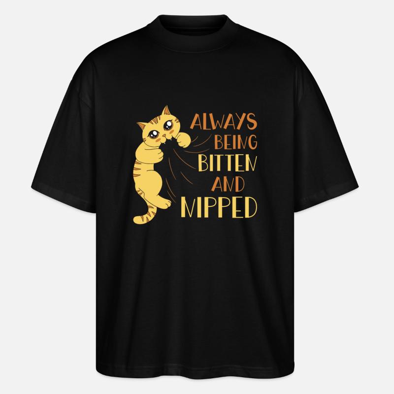 Katze Ich will dich beißen - Stanley/Stella Oversized Unisex Bio T-Shirt Blaster 2.0 - Schwarz