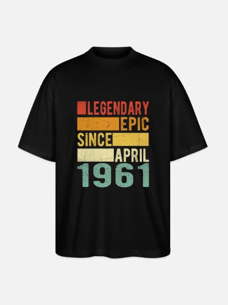 Bursdag april 1961 Legendary Epic - Stanley/Stella Blaster 2.0 Økologisk Oversized Unisex T-skjorte - svart