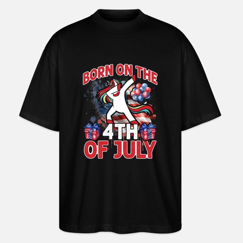 Né le 4 juillet - T-shirt bio Blaster 2.0 coupe oversize Stanley/Stella Unisexe - noir