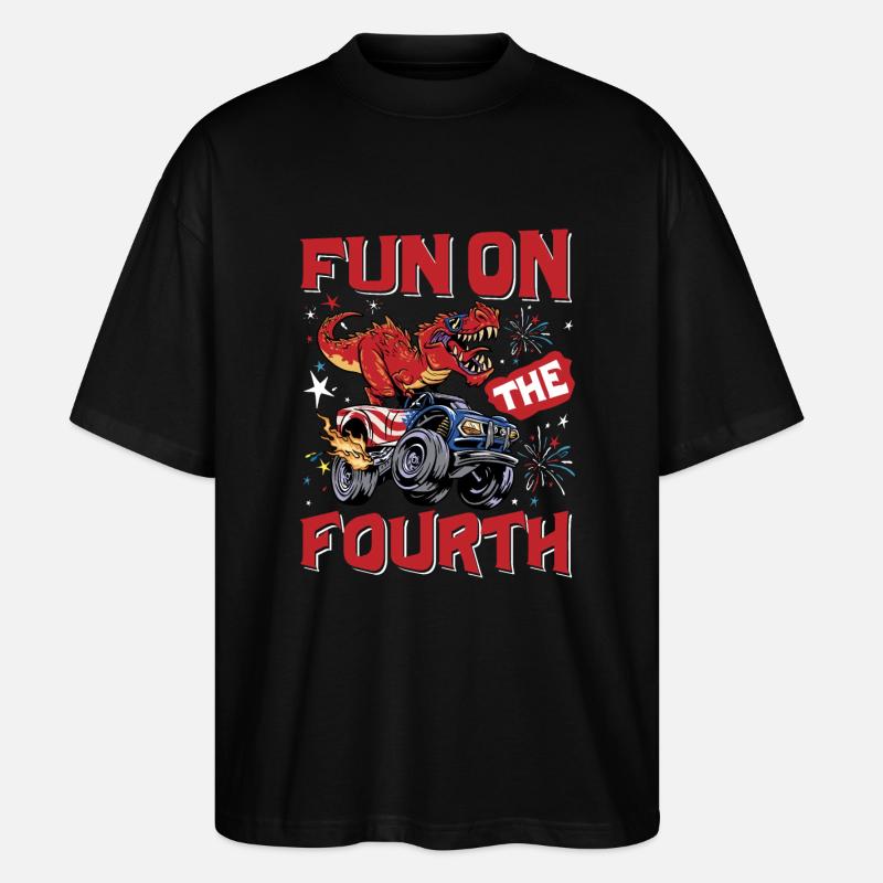 Amusement sur le quatrième - T-shirt bio Blaster 2.0 coupe oversize Stanley/Stella Unisexe - noir