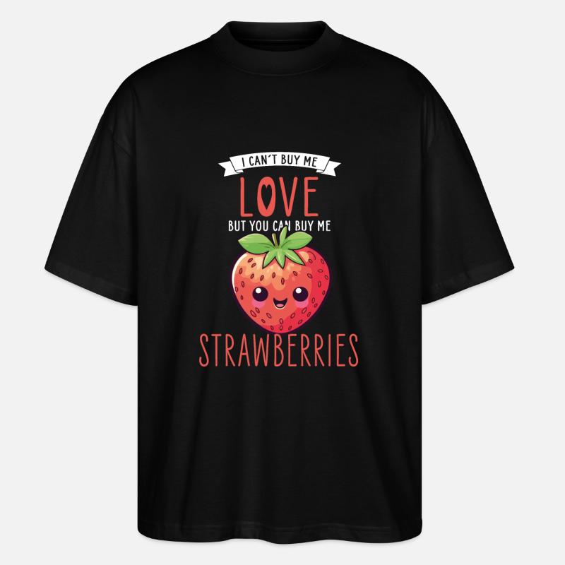 Erdbeere Kawaii - Stanley/Stella Oversized Unisex Bio T-Shirt Blaster 2.0 - Schwarz
