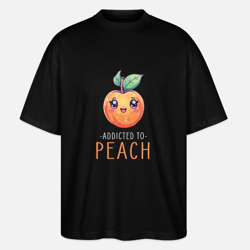 Pfirsich Kawaii - Stanley/Stella Oversized Unisex Bio T-Shirt Blaster 2.0 - Schwarz