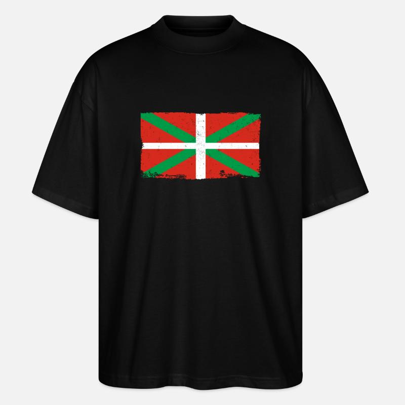 Pays Basque Drapeau Basque - T-shirt bio Blaster 2.0 coupe oversize Stanley/Stella Unisexe - noir