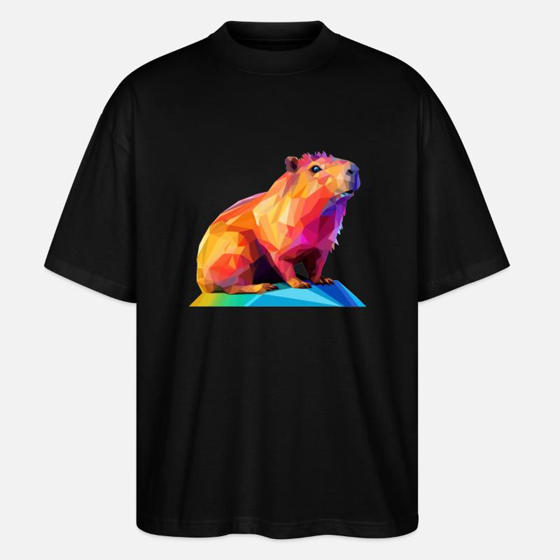 Conception de polygones bas Capybara - T-shirt bio Blaster 2.0 coupe oversize Stanley/Stella Unisexe - noir