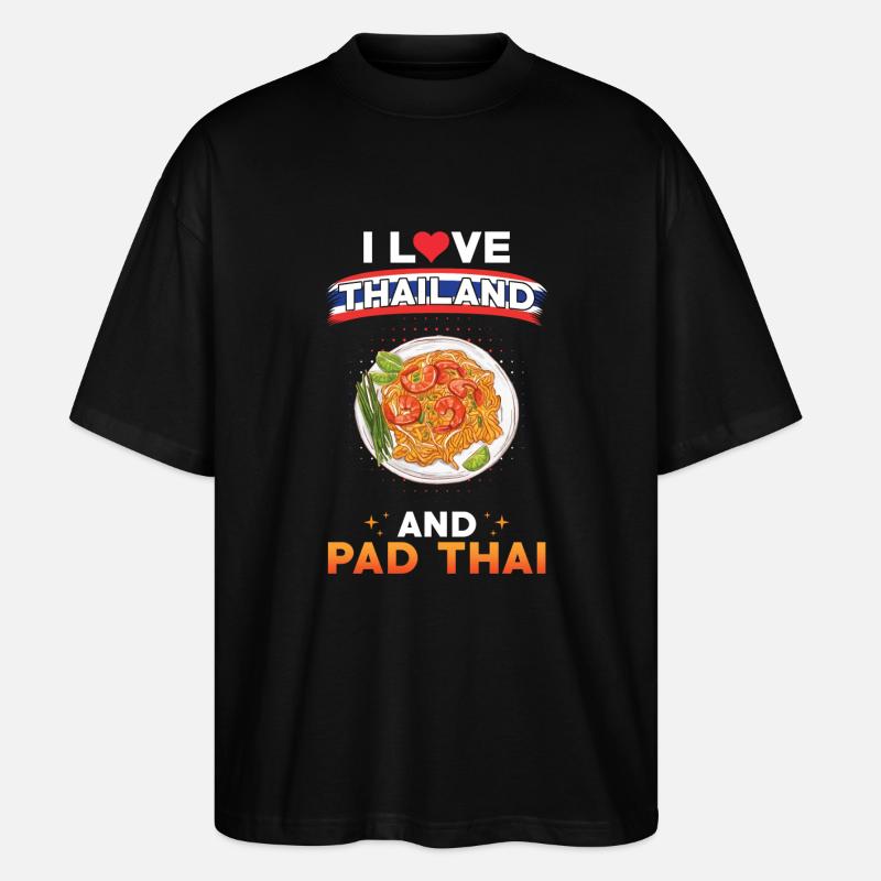 Pad Thai Thailand Thai Küche - Stanley/Stella Oversized Unisex Bio T-Shirt Blaster 2.0 - Schwarz