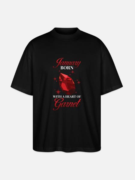 Birthstone January Garnet - Stanley/Stella Oversized Unisex Organic T-shirt Blaster 2.0 - black