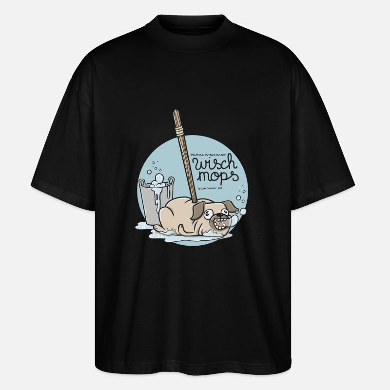 Pug - Stanley/Stella Oversized Unisex Organic T-shirt Blaster 2.0 - black