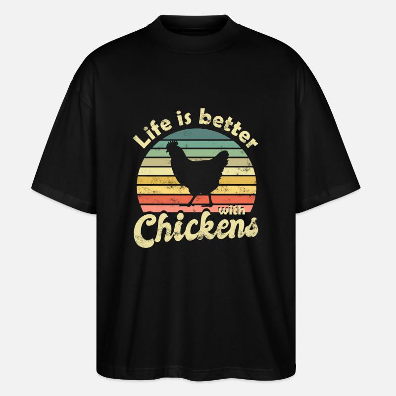 Poulets - T-shirt bio Blaster 2.0 coupe oversize Stanley/Stella Unisexe - noir