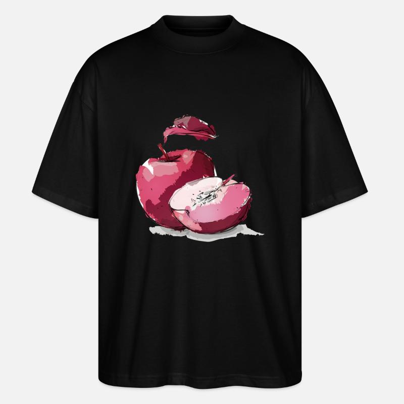 Apple red beautiful apple red - Stanley/Stella Oversized Unisex Organic T-shirt Blaster 2.0 - black