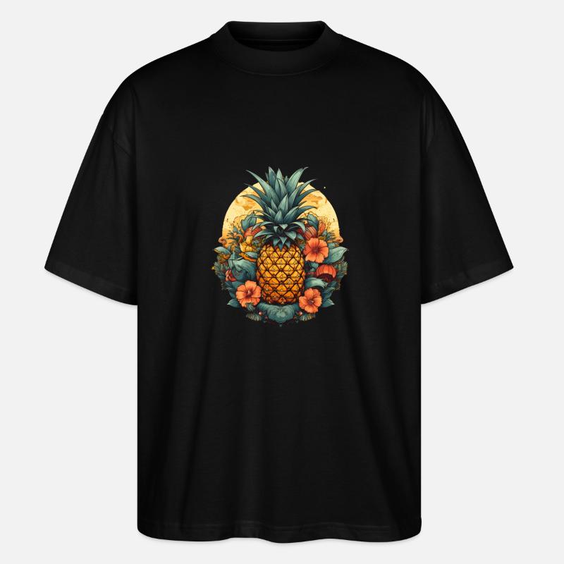 Pineapple - Stanley/Stella Oversized Unisex Organic T-shirt Blaster 2.0 - black