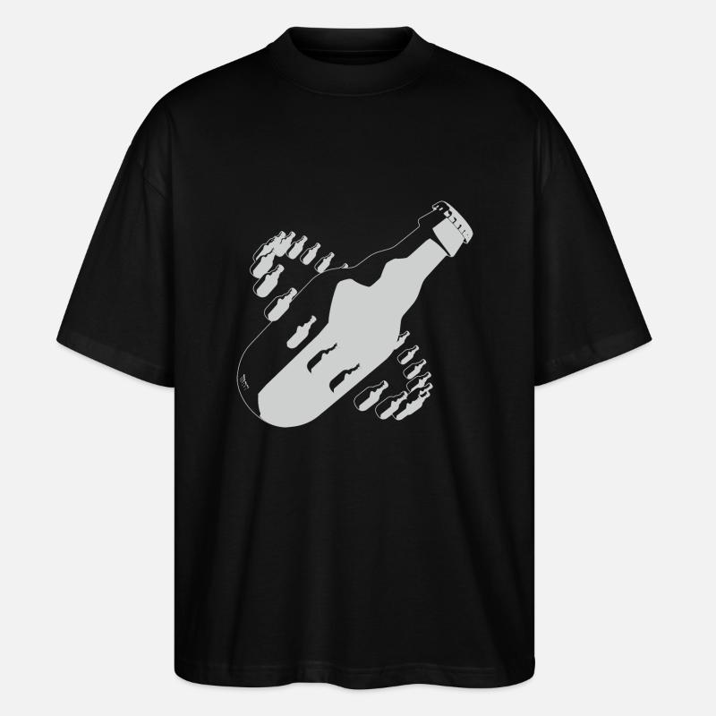 bier all - Stanley/Stella Oversized Unisex Bio T-Shirt Blaster 2.0 - Schwarz
