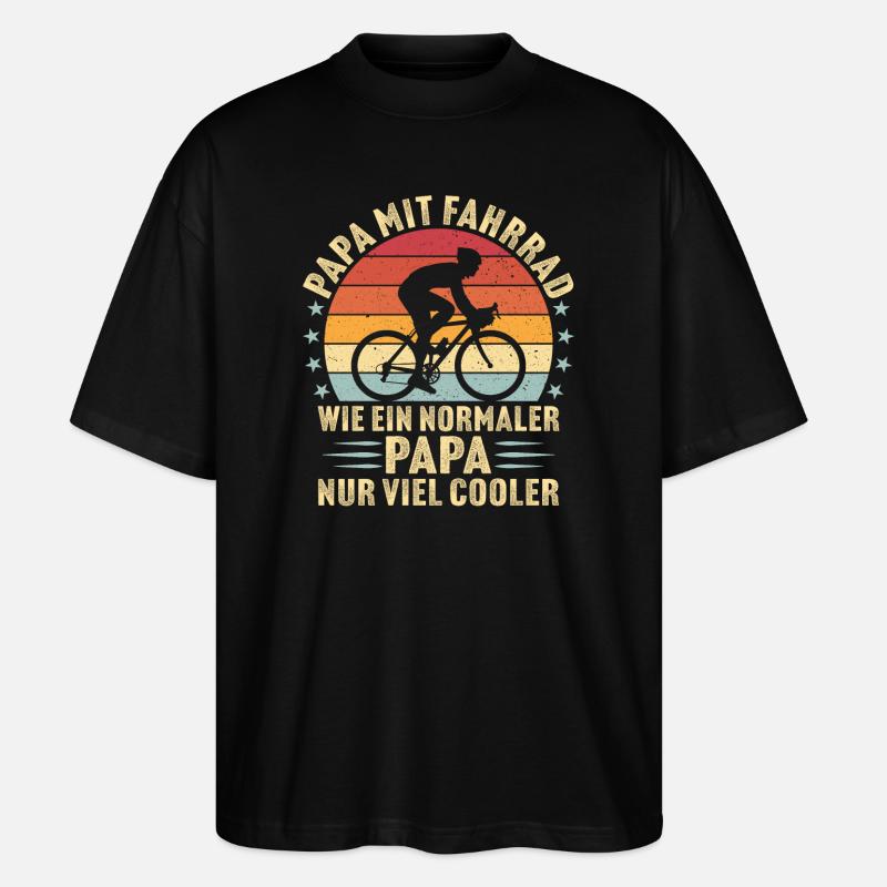 papa mit fahrrad - Stanley/Stella Oversized Unisex Bio T-Shirt Blaster 2.0 - Schwarz