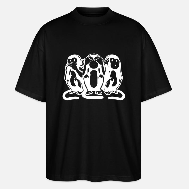 Die 3 Affen - Stanley/Stella Oversized Unisex Bio T-Shirt Blaster 2.0 - Schwarz